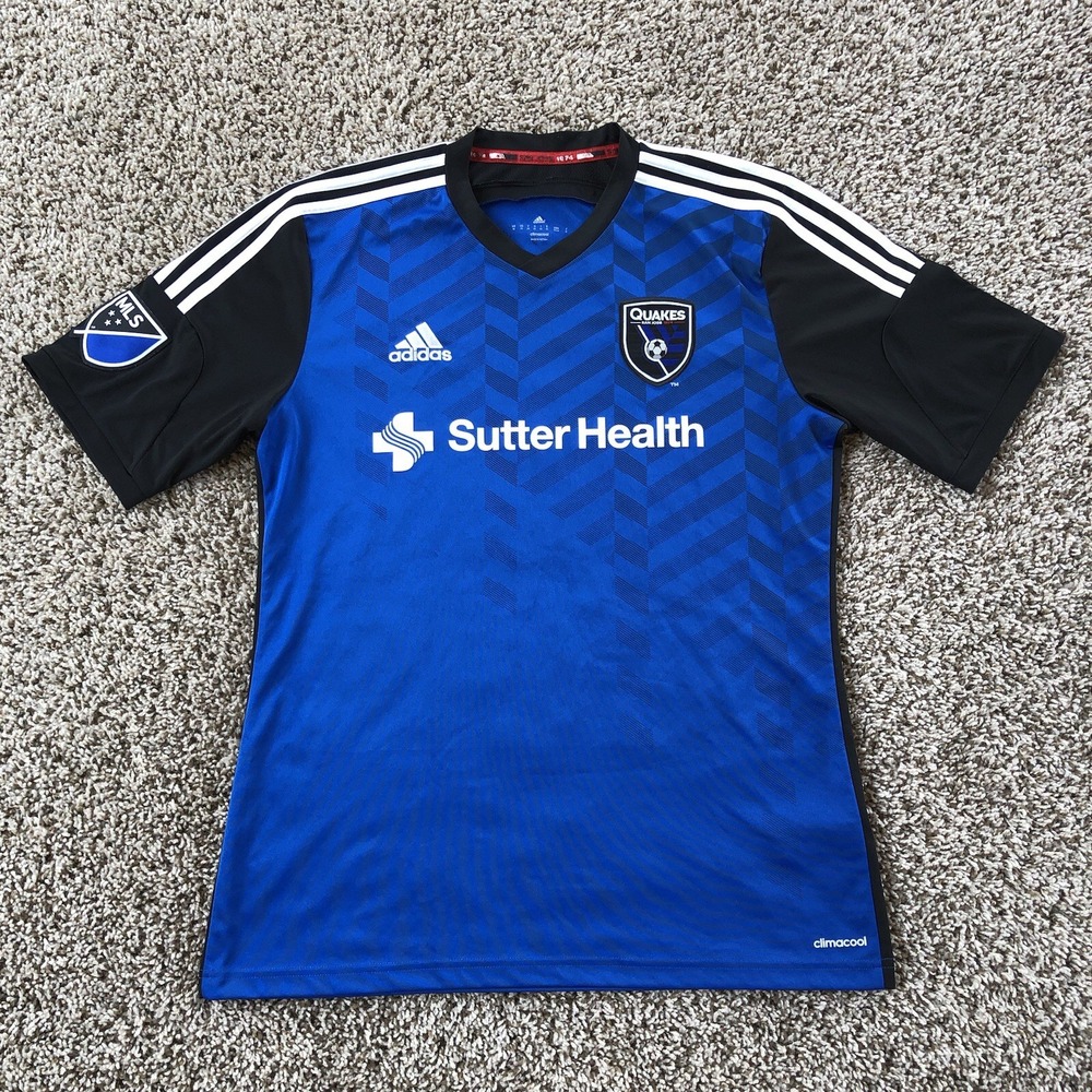Adidas San Jose Earthquakes 2015/2016 Jersey Womens Medium Blue Home Kit MLS